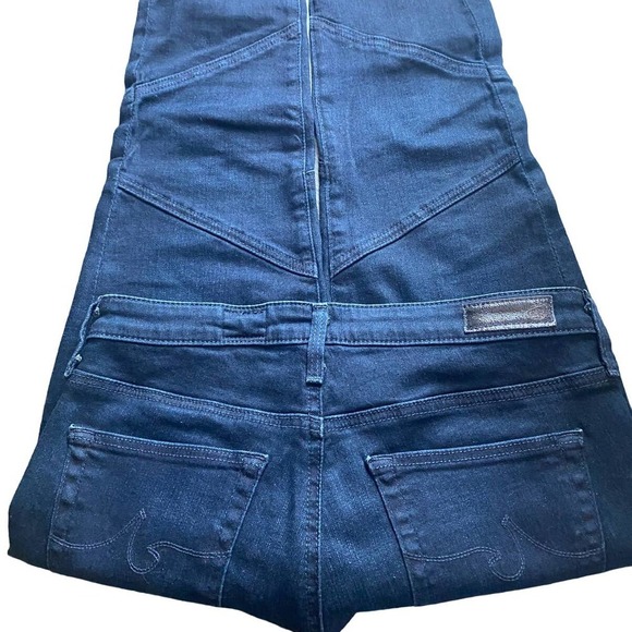 AGR Moto Skinny Dark Wash Blue Denim Jeans - Picture 4 of 9